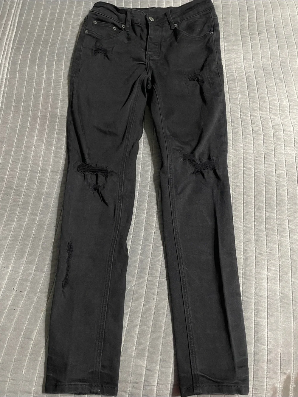 Men’s Ksubi Black Distressed Slim Jeans